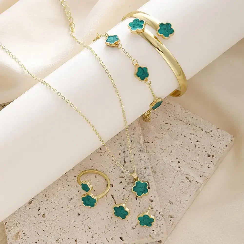 5-Piece Plum Blossom Jewelry Set | Luxury Floral Collection