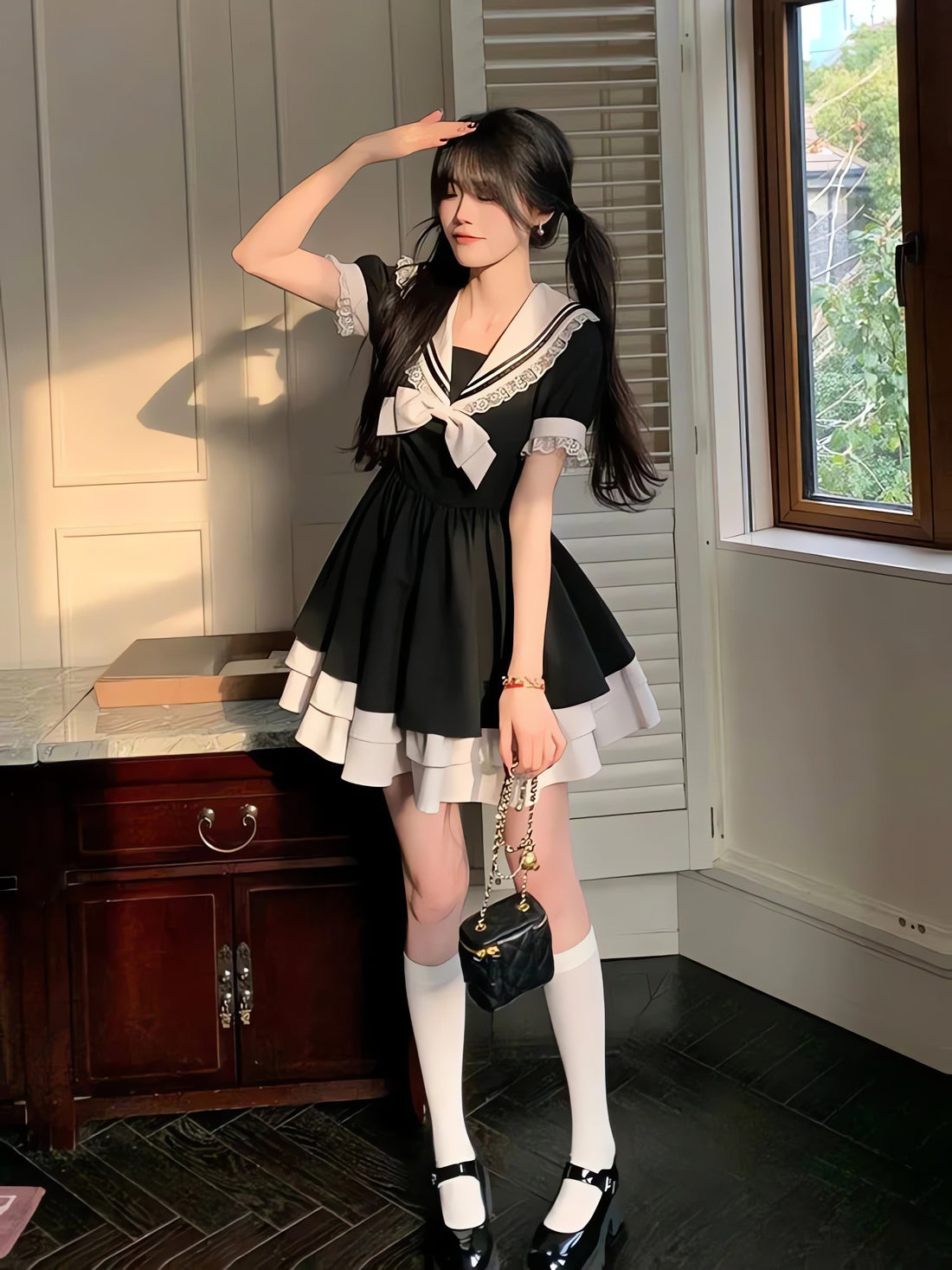 Sailor Collar Mini Dress - KAYSMAR
