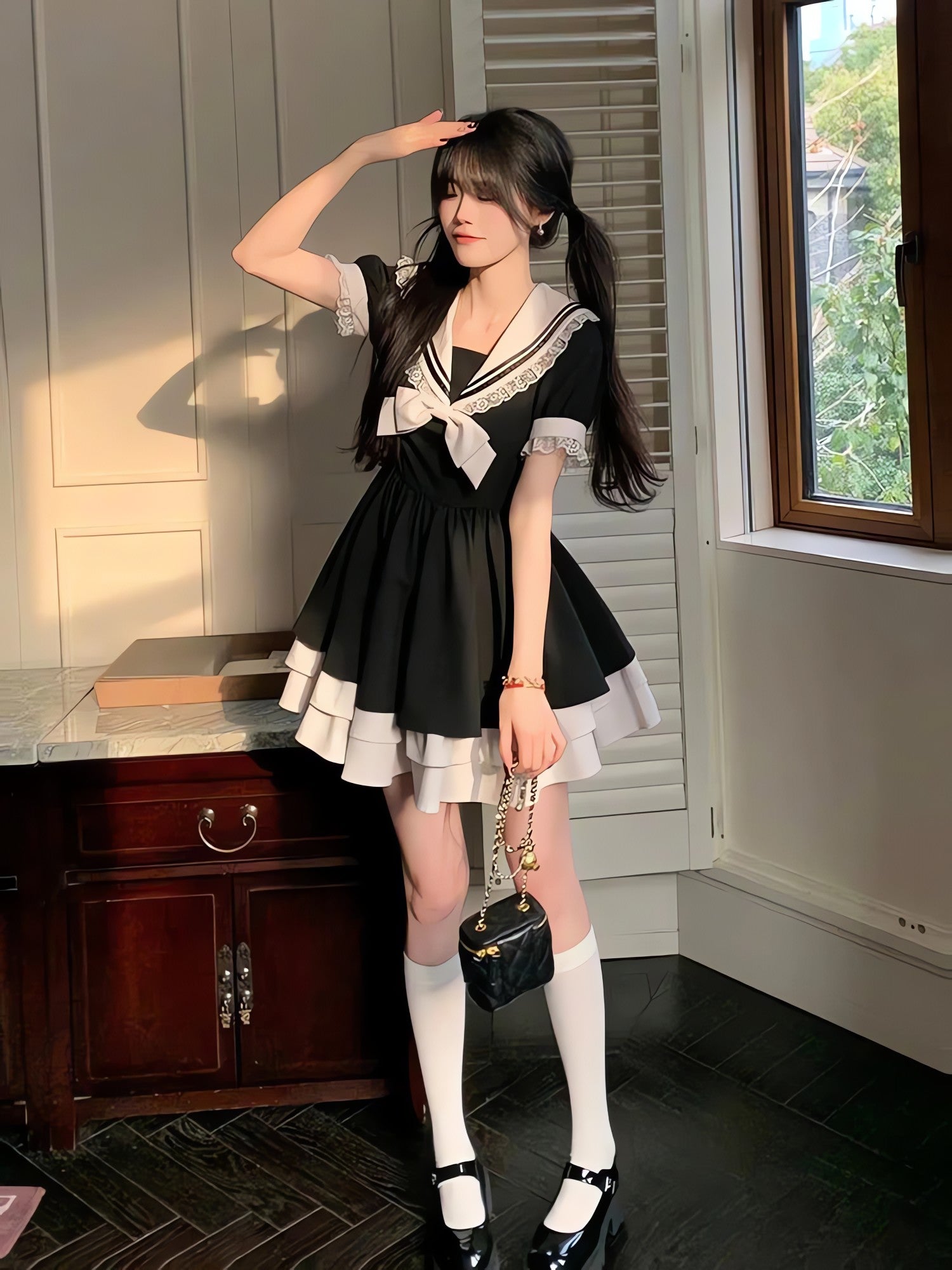 Sailor Collar Mini Dress - KAYSMAR