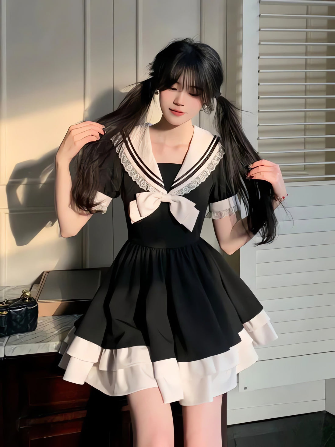 Sailor Collar Mini Dress - KAYSMAR