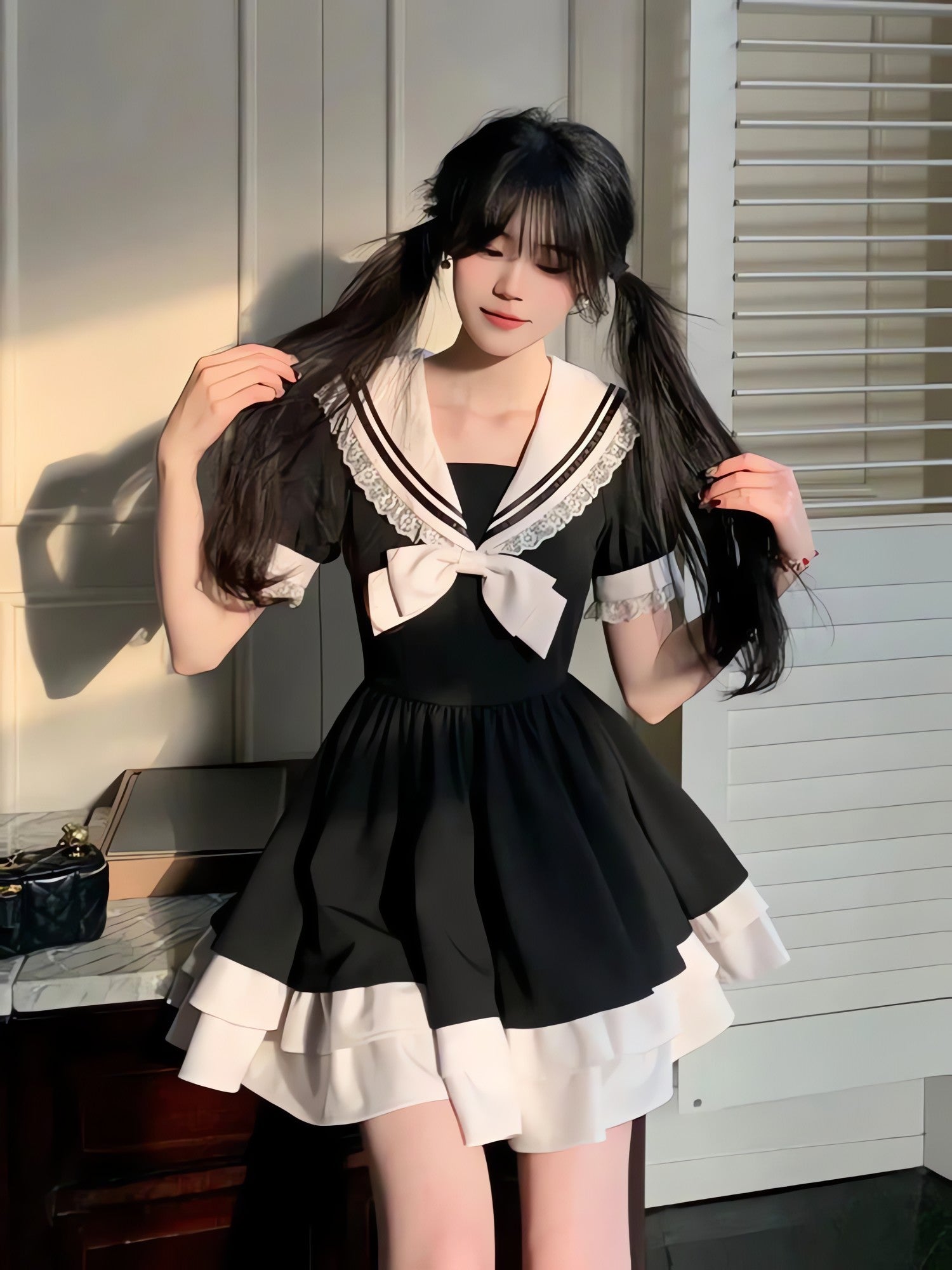 Sailor Collar Mini Dress - KAYSMAR