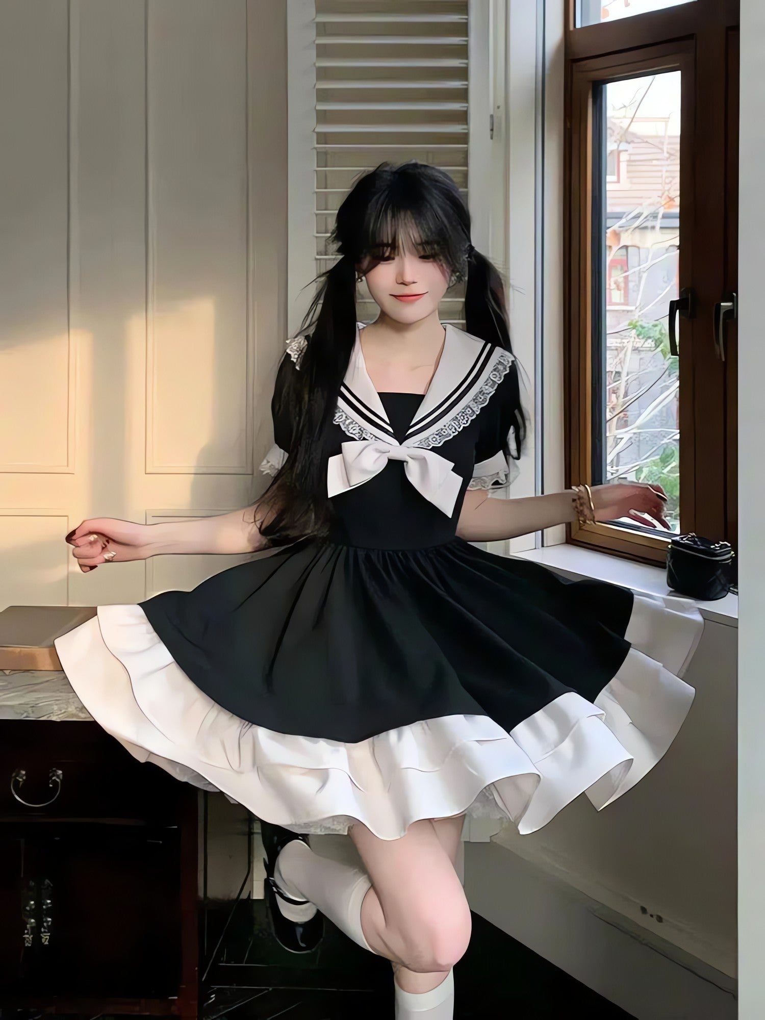 Sailor Collar Mini Dress - KAYSMAR