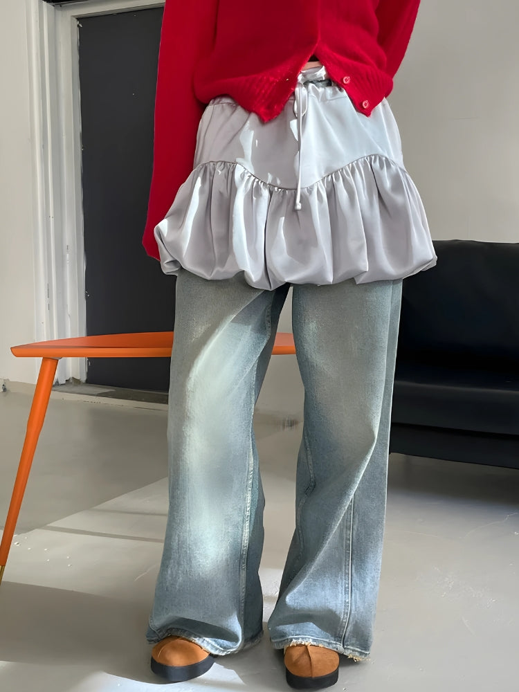 Satin Bubble Mini Skirt - KAYSMAR