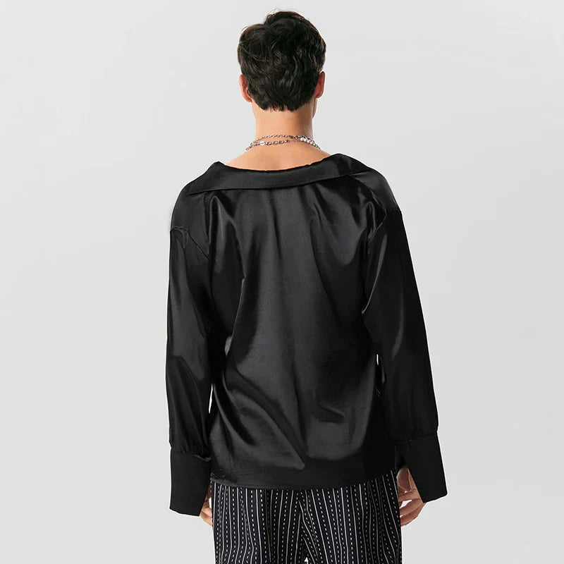 Satin Cowl Neck Shirt - KAYSMAR