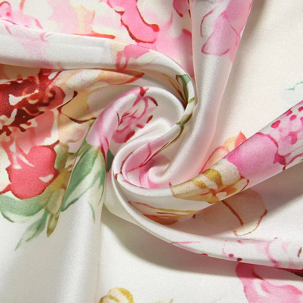 Satin Floral Pencil Maxi Dress - KAYSMAR