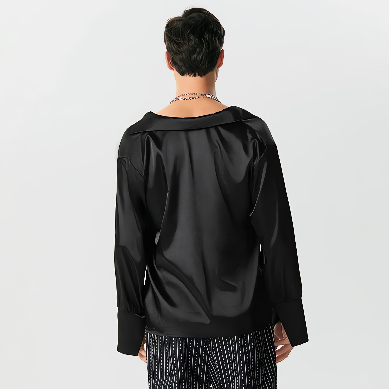 Satin Cowl Neck Shirt - KAYSMAR