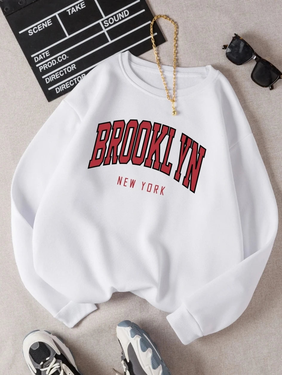 "Brooklyn" Graphic Print Cotton Hoodie