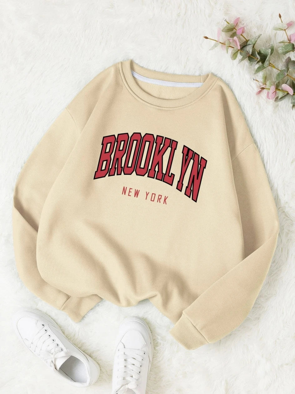 "Brooklyn" Graphic Print Cotton Hoodie