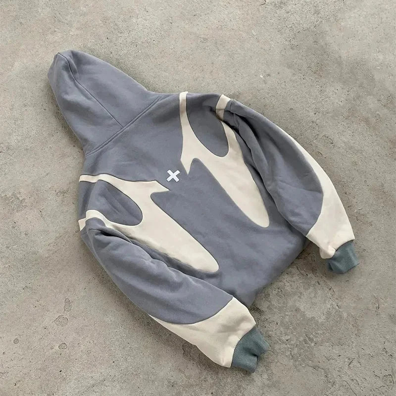 Y2k "Devil" Graphic Zip-Up Hoodie