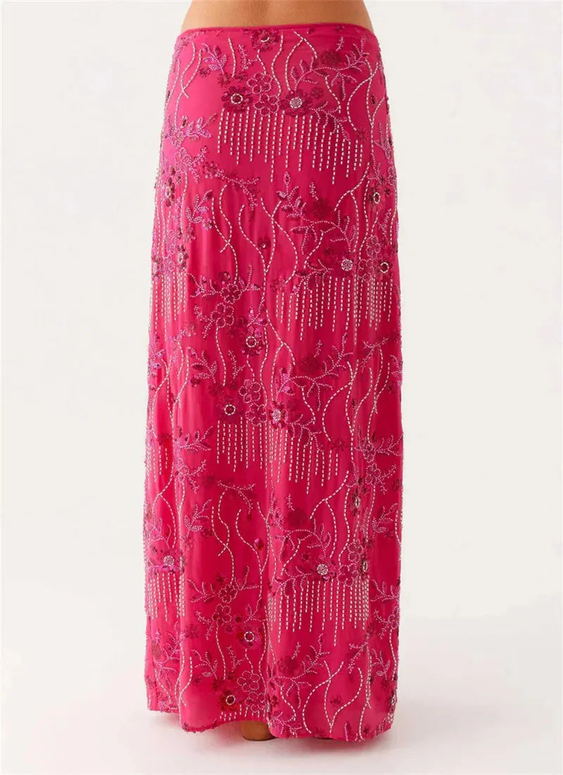 Sequin Embellished Maxi Skirt - KAYSMAR