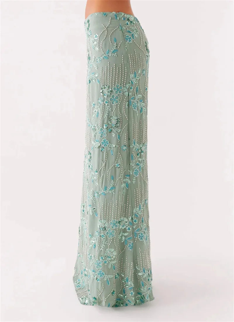 Sequin Embellished Maxi Skirt - KAYSMAR
