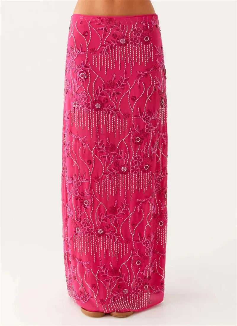 Sequin Embellished Maxi Skirt - KAYSMAR