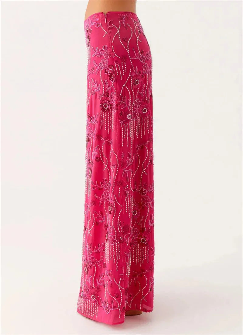 Sequin Embellished Maxi Skirt - KAYSMAR