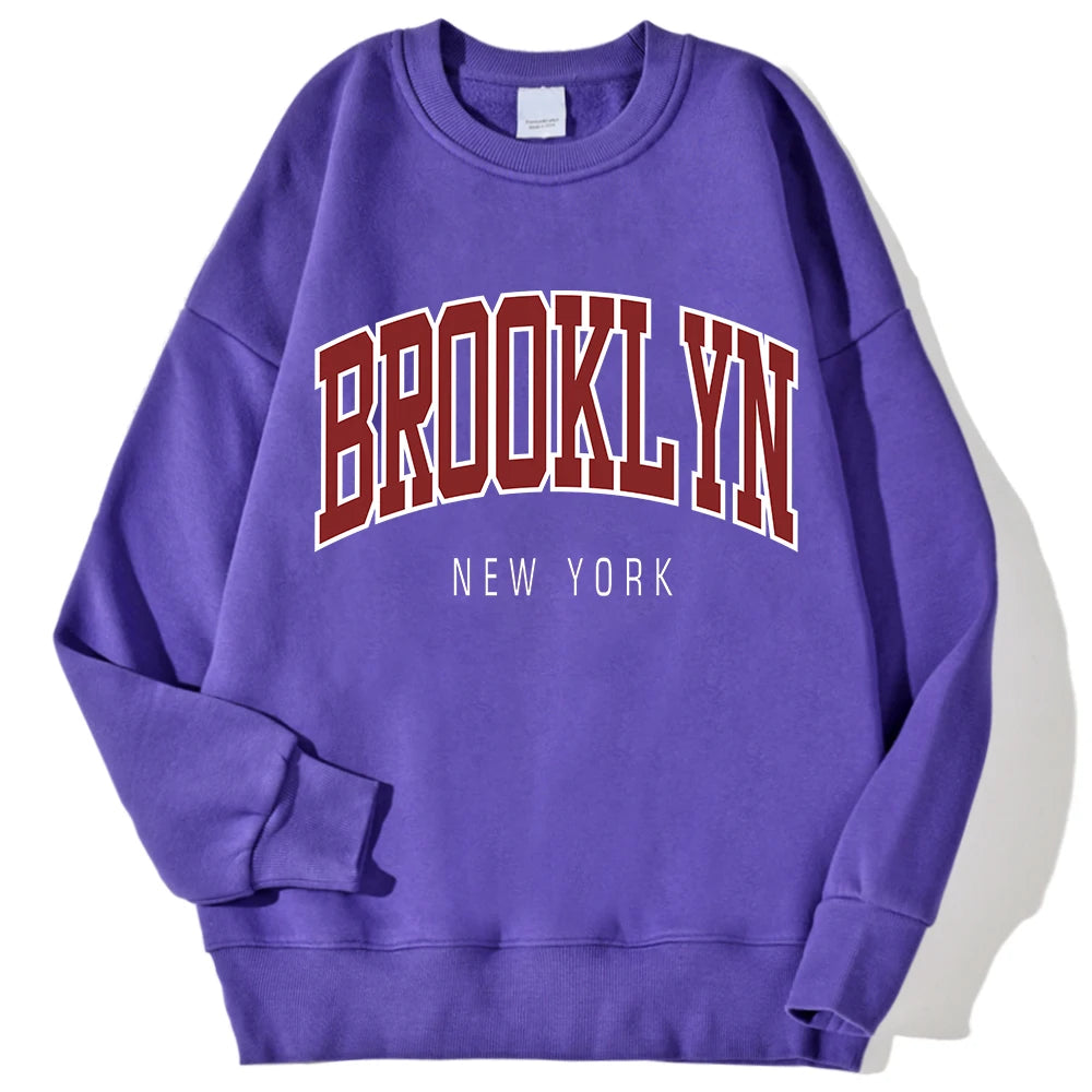 "Brooklyn" Graphic Print Cotton Hoodie