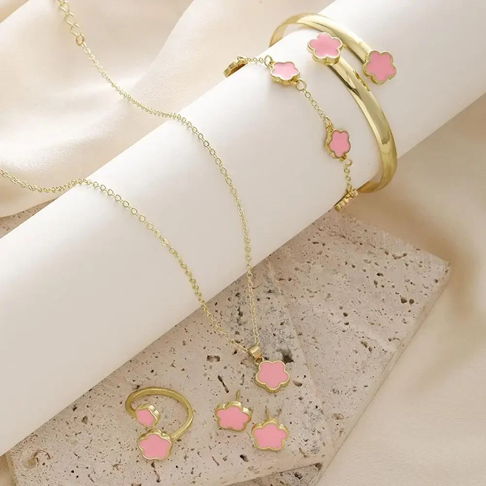 5-Piece Plum Blossom Jewelry Set | Luxury Floral Collection