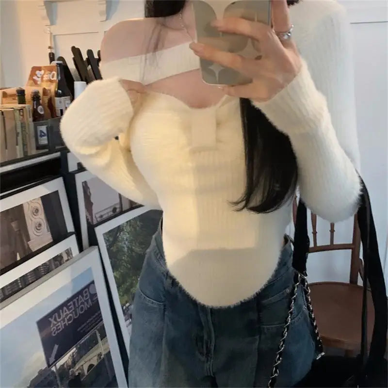 Elegant Knit Crop Sweater