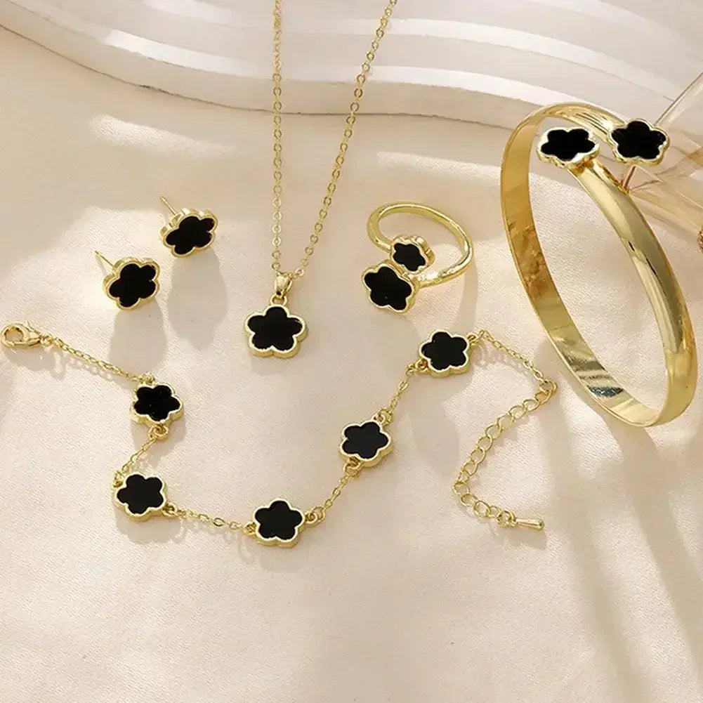 5-Piece Plum Blossom Jewelry Set | Luxury Floral Collection