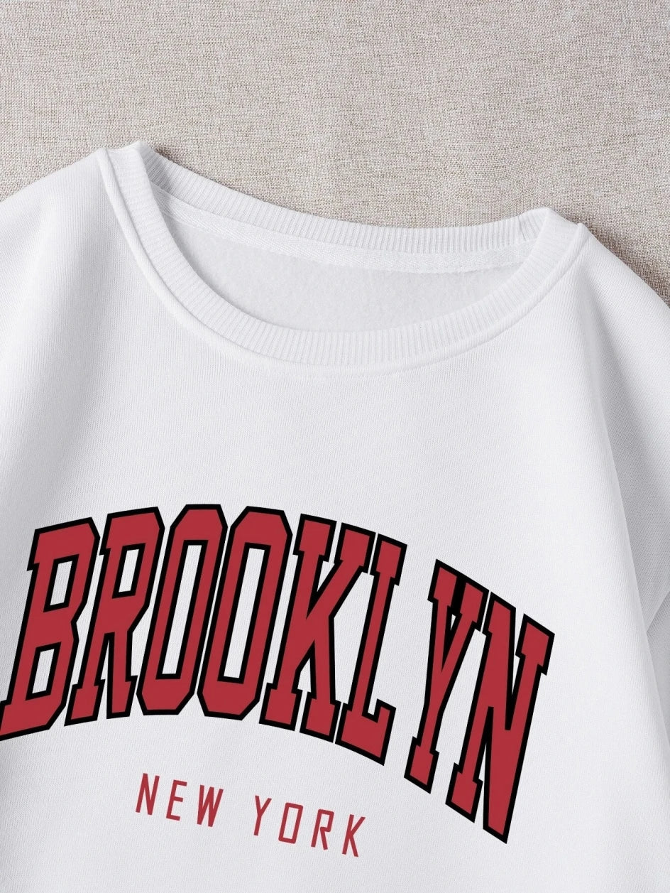 "Brooklyn" Graphic Print Cotton Hoodie