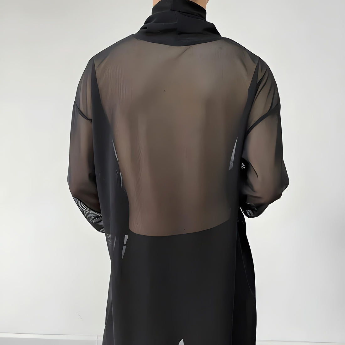 Sheer Mesh Turtle Neck Top - KAYSMAR