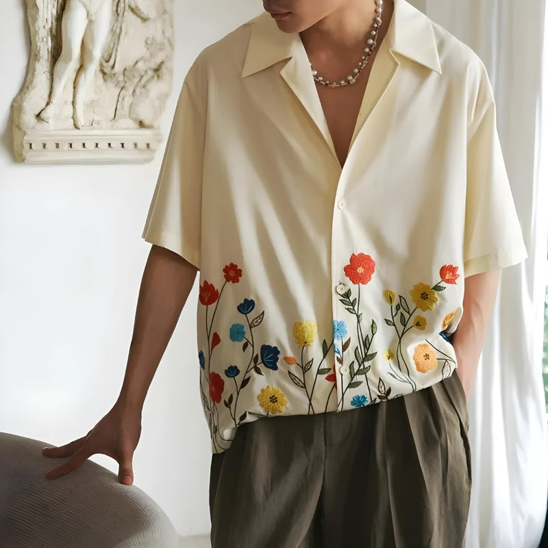 Short Sleeve Flowers Shirt - KAYSMAR