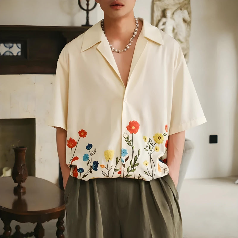 Short Sleeve Flowers Shirt - KAYSMAR