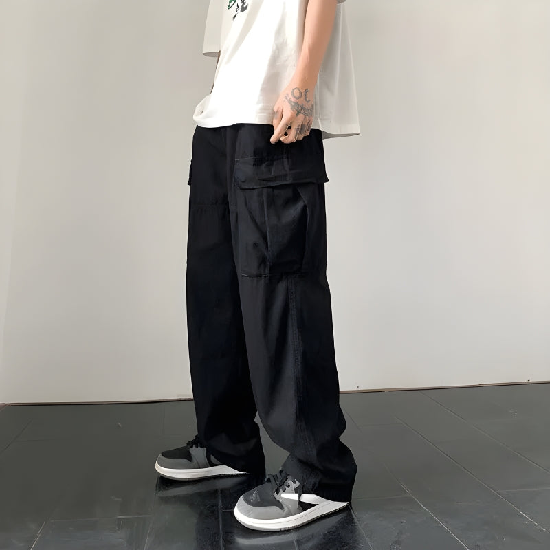 Side Belt Detailed Baggy Cargo Pants - KAYSMAR