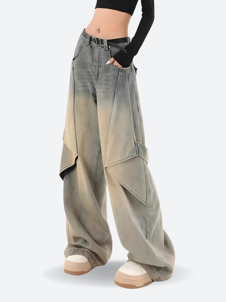 Skater Layered Denim Jeans - KAYSMAR
