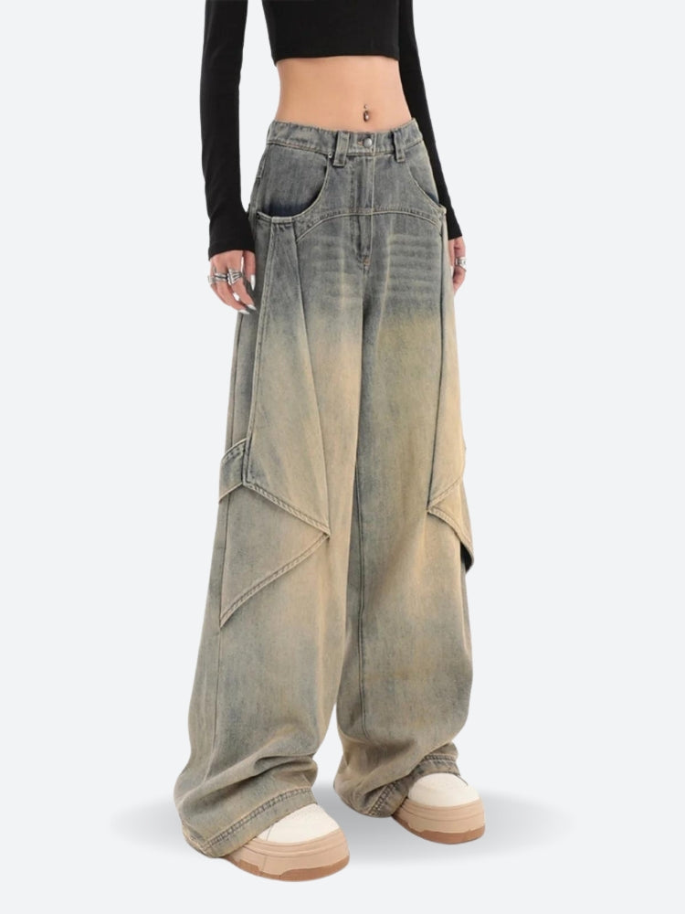 Skater Layered Denim Jeans - KAYSMAR