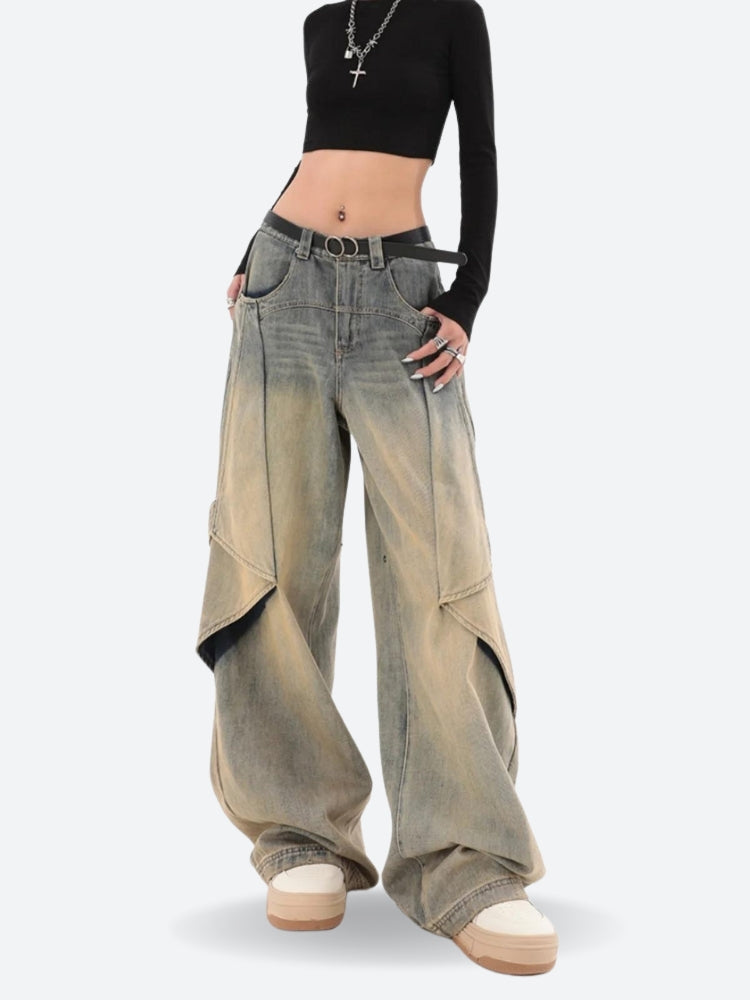 Skater Layered Denim Jeans - KAYSMAR