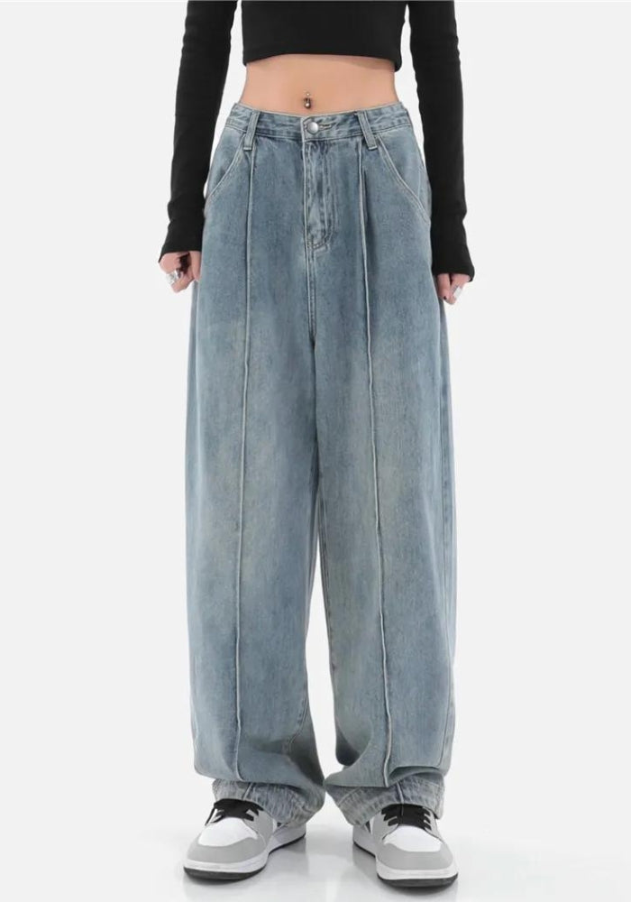 Skater Pleated Baggy Jeans - KAYSMAR