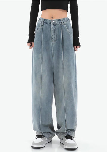 Skater Pleated Baggy Jeans - KAYSMAR