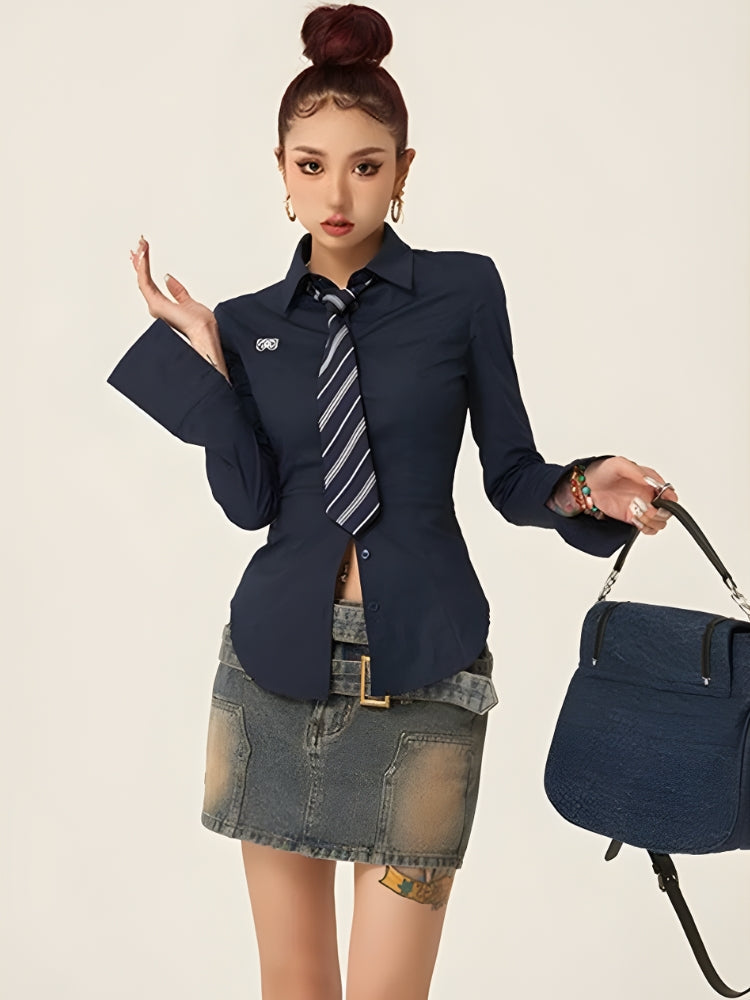 Slim Fit Tie Shirt - KAYSMAR