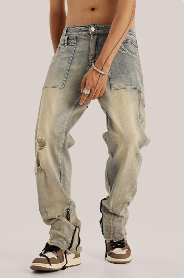 Slim Leg Ripped Jeans - KAYSMAR