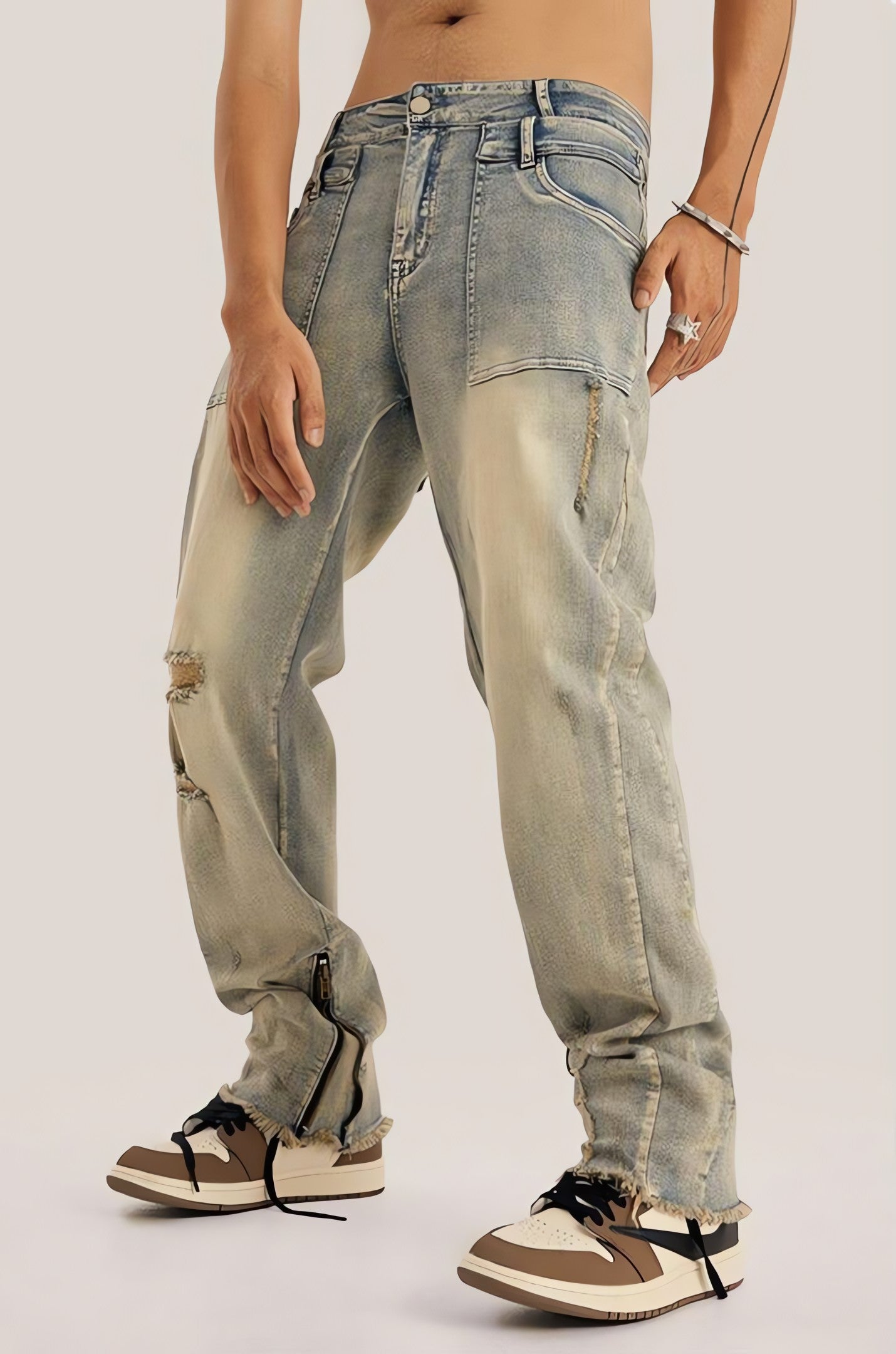 Slim Leg Ripped Jeans - KAYSMAR