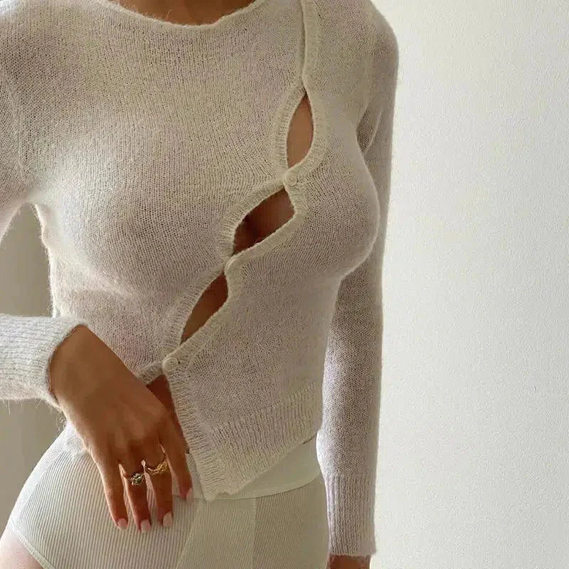 Soft Girl Button Up Knitted Top - KAYSMAR