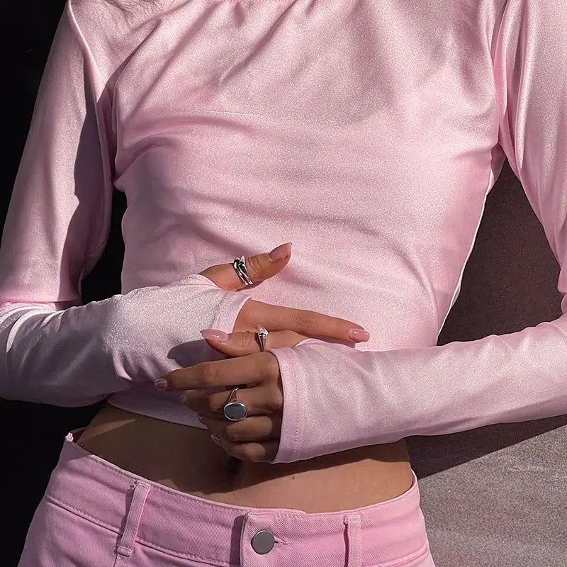 Soft Girl Candy Pink Metallic Top - KAYSMAR