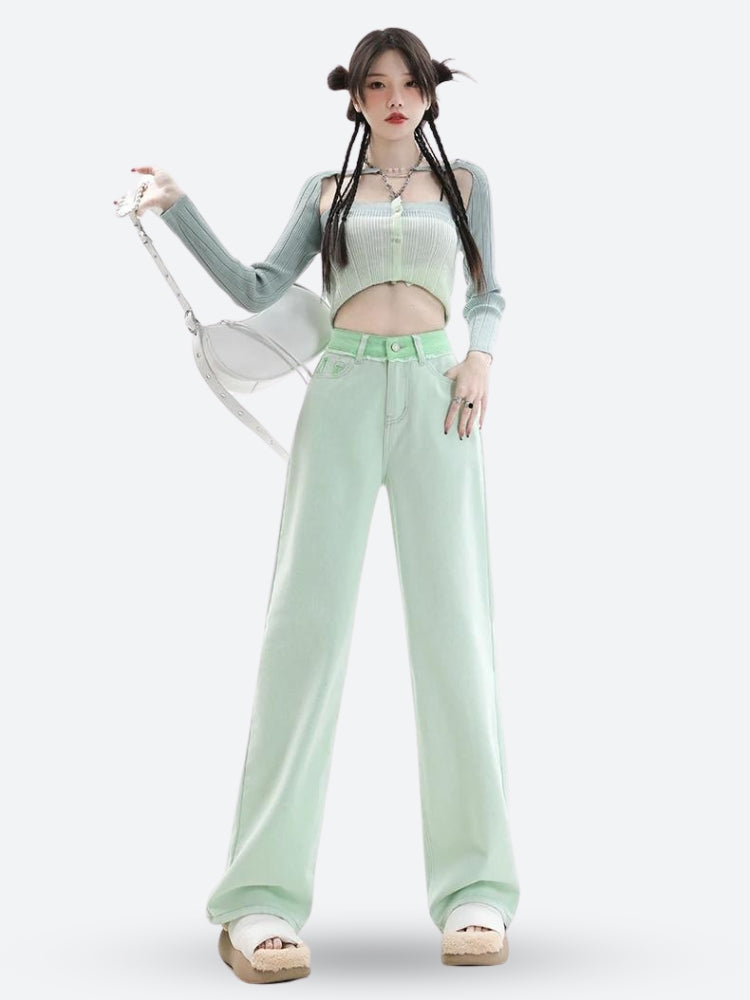 Soft Girl Distressed Straight Leg Pants - KAYSMAR