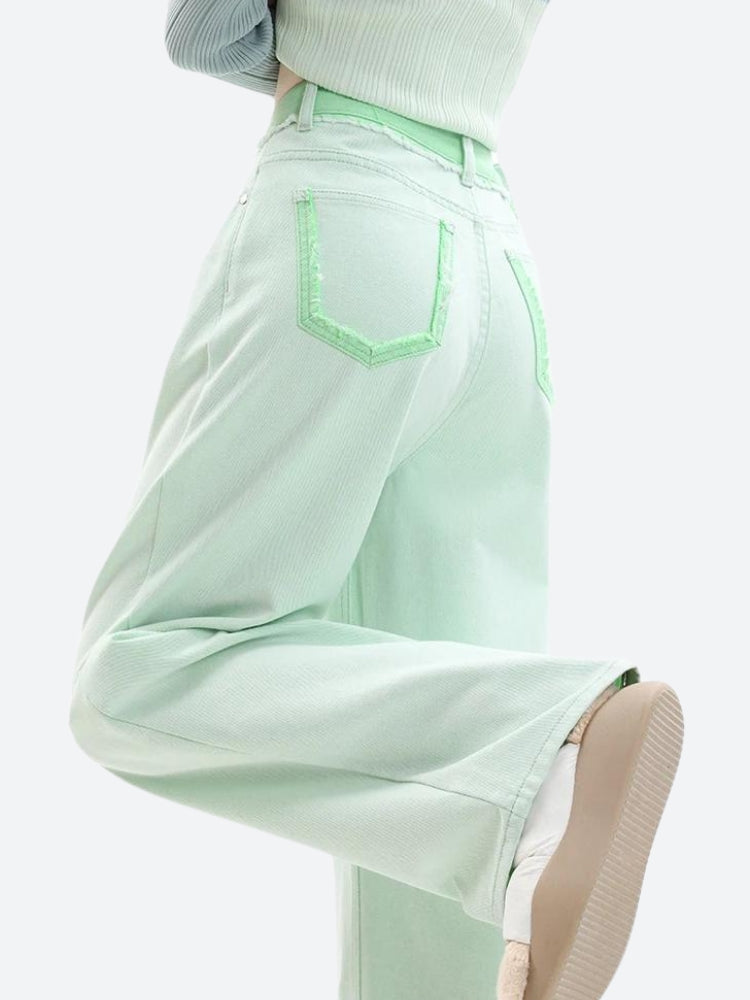 Soft Girl Distressed Straight Leg Pants - KAYSMAR