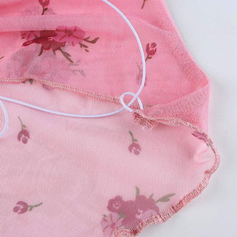 Soft Girl Floral Asymmetric Crop Top - KAYSMAR