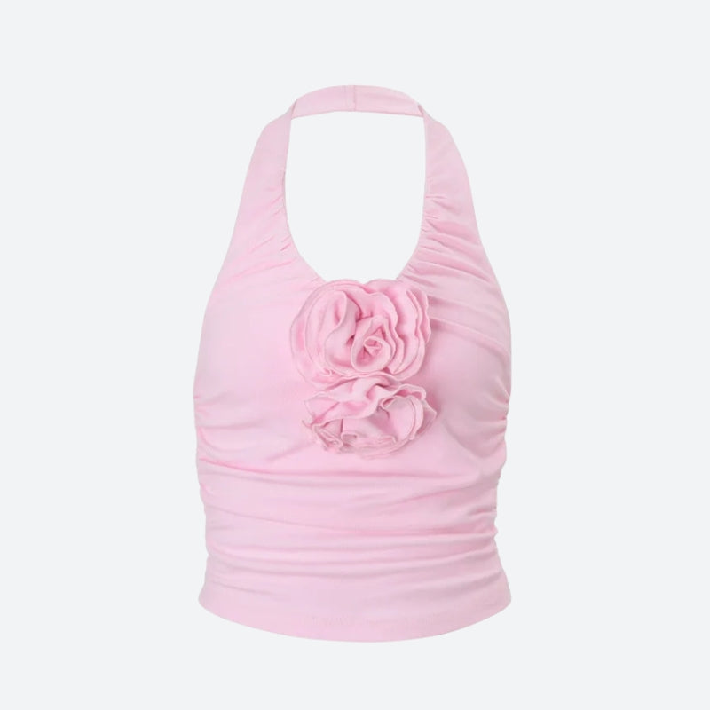Soft Girl Floral Halter Top - KAYSMAR