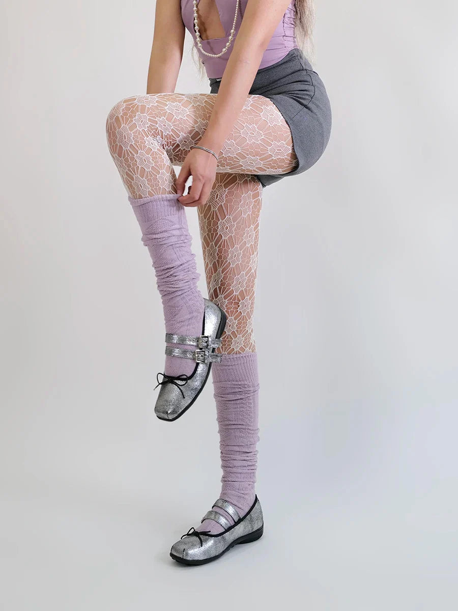 Soft Girl Floral Lace Tights
