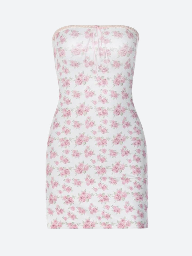 Soft Girl Floral Tube Mini Dress - KAYSMAR