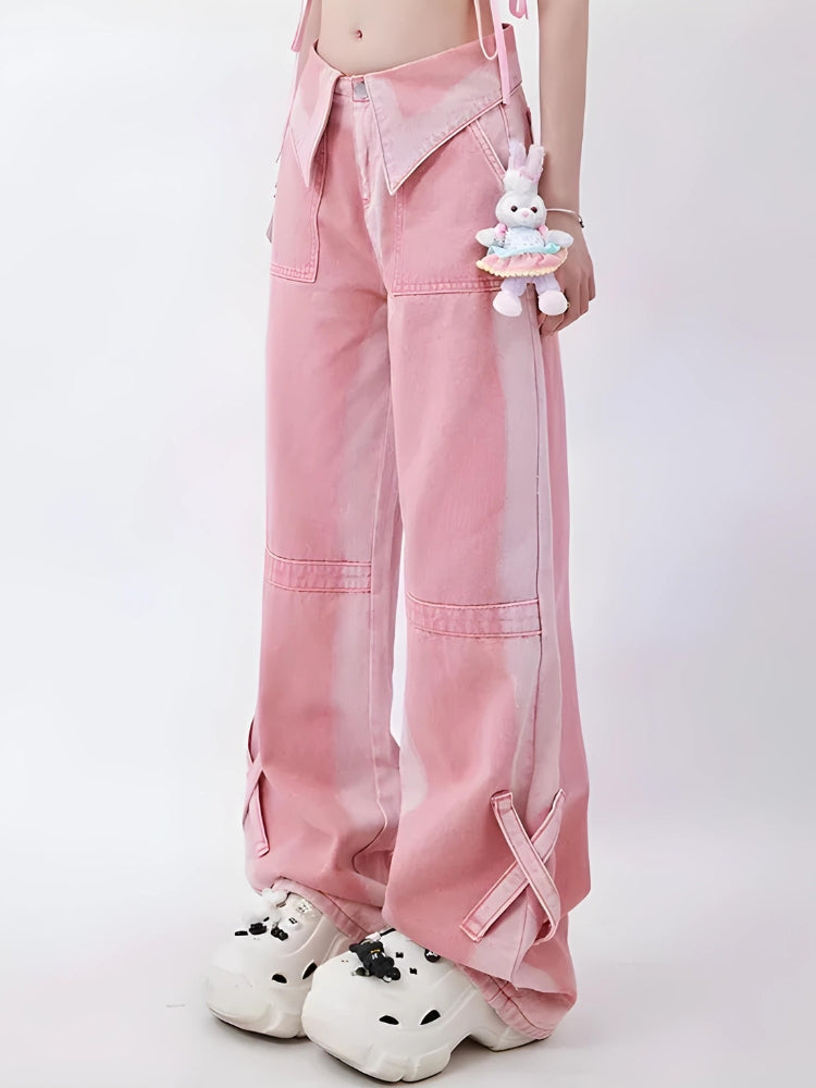 Soft Girl Folded Waist Jeans - KAYSMAR