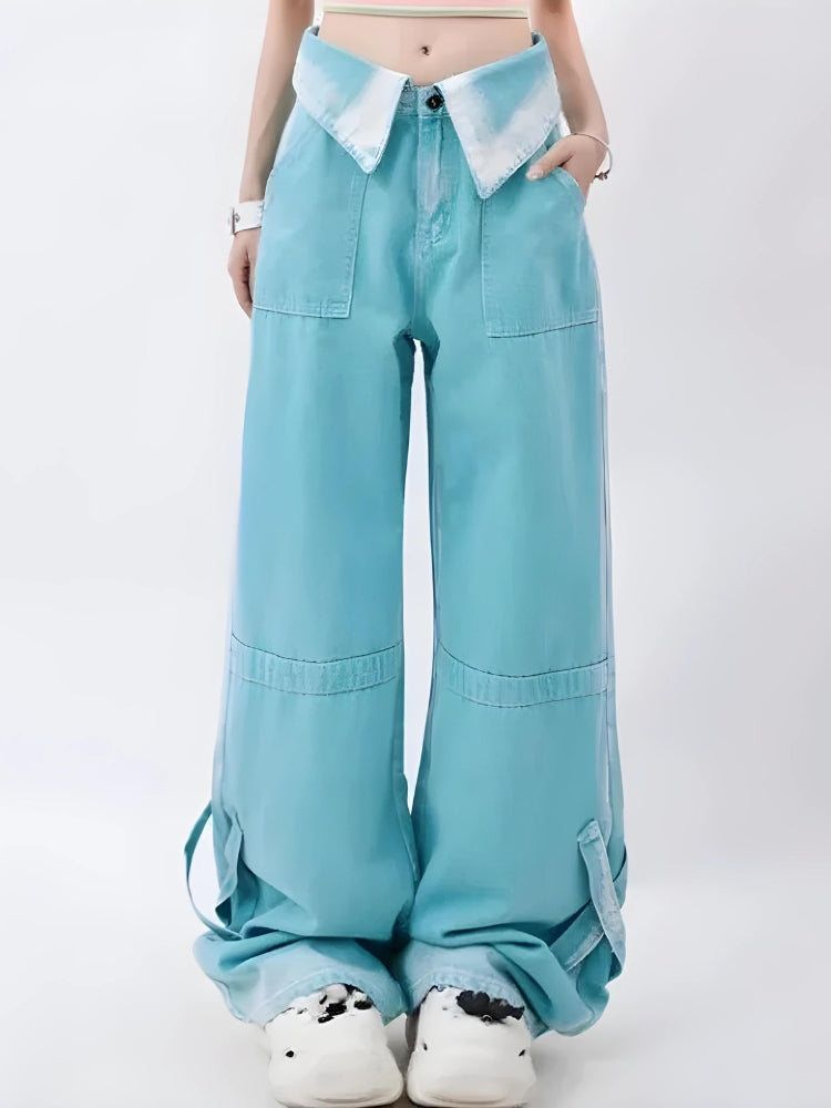 Soft Girl Folded Waist Jeans - KAYSMAR