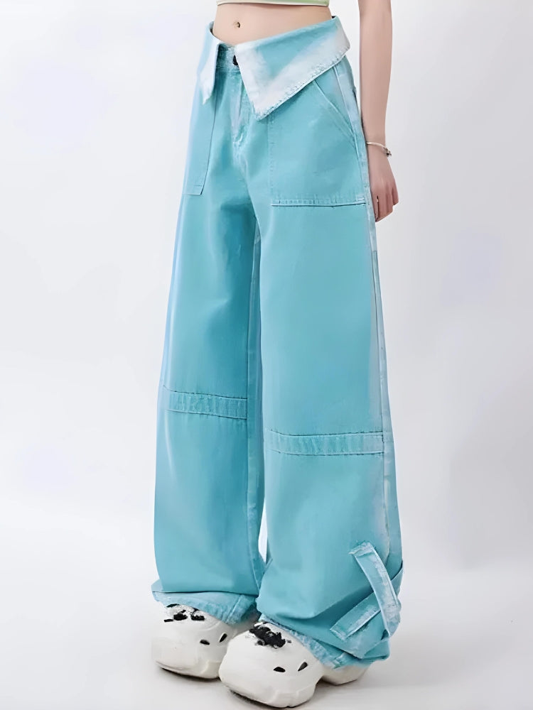 Soft Girl Folded Waist Jeans - KAYSMAR