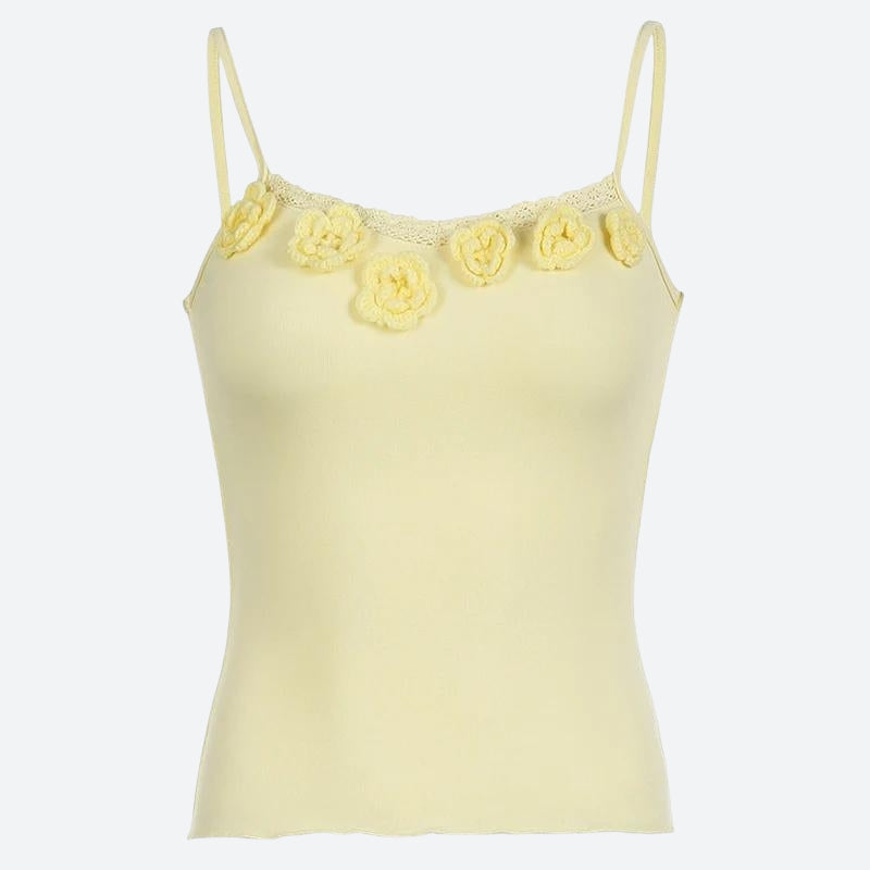 Soft Girl Knitted Flower Top - KAYSMAR
