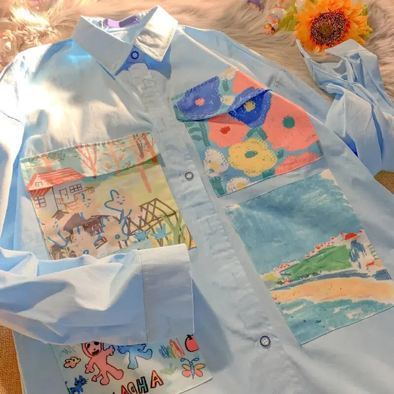 Soft Girl Oil Painting Shirt - KAYSMAR