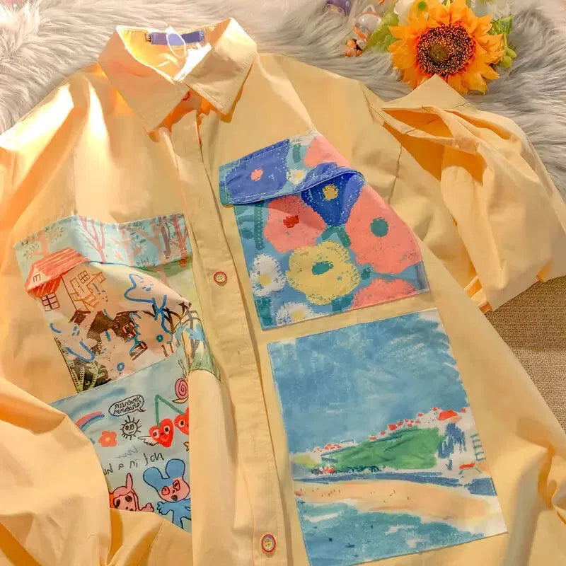Soft Girl Oil Painting Shirt - KAYSMAR