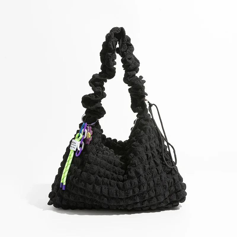 Soft Girl Quilted Ruched Hobo Bag - KAYSMAR