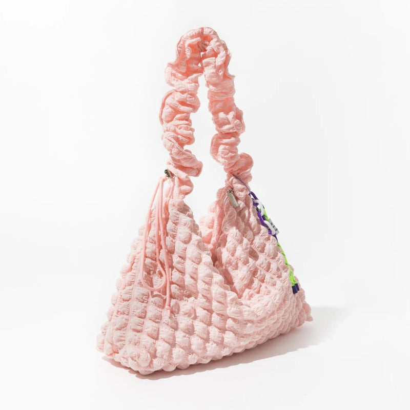 Soft Girl Quilted Ruched Hobo Bag - KAYSMAR
